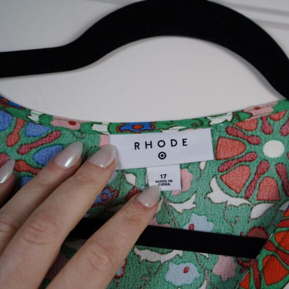 RHODE: Target Collab Green Floral Midi Dress - Picture 4 of 9